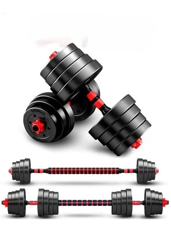 DEXO 30kg Adjustable Dumbbell Set with Spinlock Collars, Non-Slip Handles, Barbell Conversion Kit for Home Gym Strength Training - Image 2